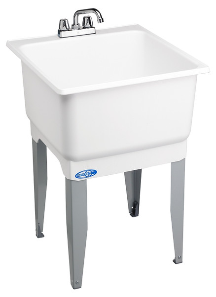 ELM UTILATUB Series 14CP Laundry Tub Combo Kit, 20 gal Capacity, 33 in OAH, Polypropylene, White, Floor Mounting [SKU: ORG9465774]