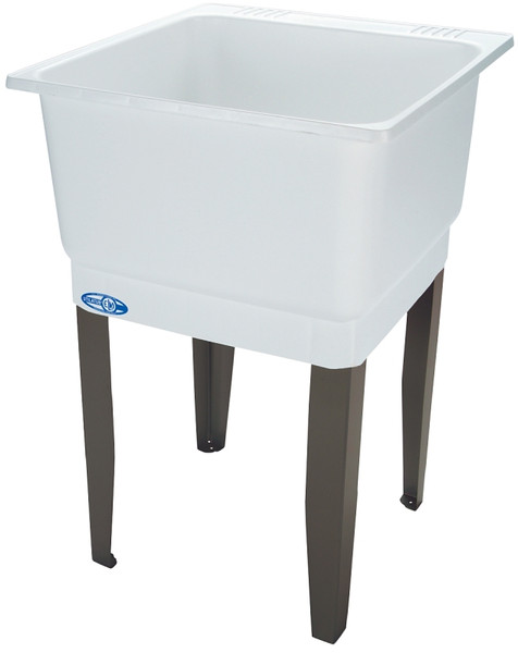 ELM UTILATUB Series 14K Laundry Tub, 20 gal Capacity, 23 in OAW, 25 in OAD, 33 in OAH, Co-Polypure, White, 1-Bowl [SKU: ORG9465782]