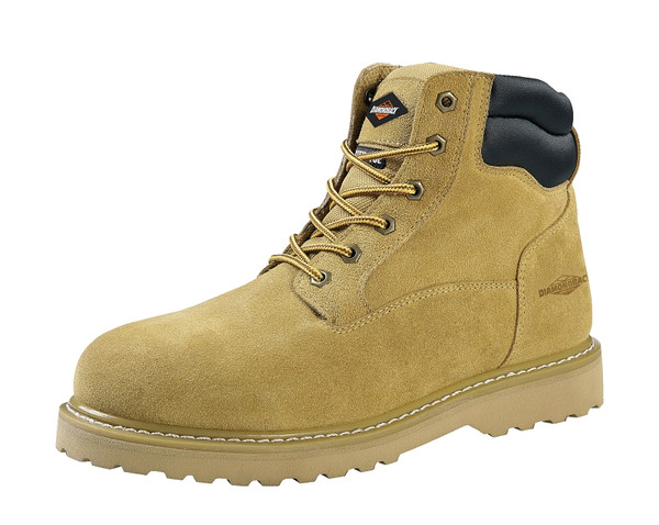 Diamondback Work Boots, 10, Extra Wide W, Tan, Leather Upper, Lace-Up, Steel Toe, With Lining [SKU: ORG5603949]