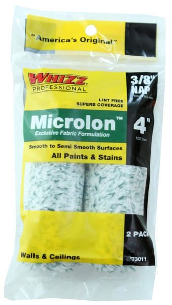 WHIZZ 73011 Mini Roller Cover, 3/8 in Thick Nap, 4 in L, Microlon Cover [SKU: ORG4907184]