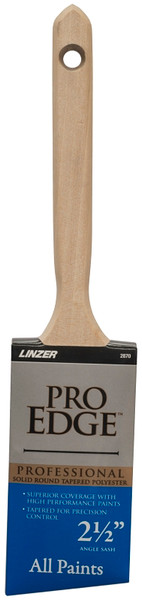 Linzer 2870-2.5 Paint Brush, 2-1/2 in W, Polyester Bristle, Angle Sash Handle [SKU: ORG7210263]