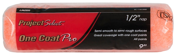 Linzer RC1144 Roller Cover, 1/2 in Thick Nap, 9 in L, Polyester Cover [SKU: ORG3961893]