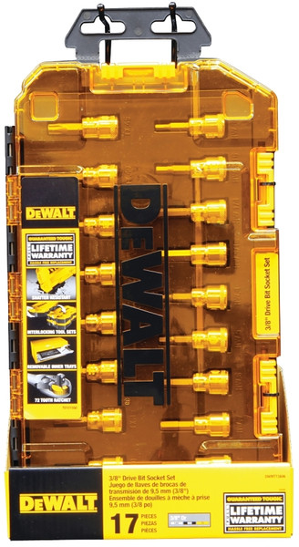 DeWALT DWMT73806 Socket Set, 17-Piece, Chrome Vanadium, Polished Chrome Vanadium [SKU: ORG7515067]