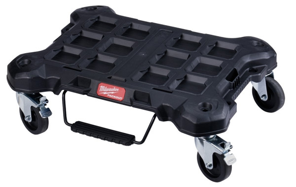 Milwaukee PACKOUT 48-22-8410 Dolly, 250 lb, 4-Wheel, Polymer, Black/Red, 24.4 in OAL, 18.8 in OAW, 7.6 in OAH [SKU: ORG1384437]