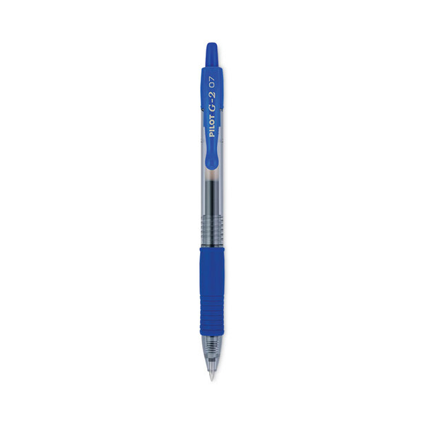 G2 Premium Gel Pen, Retractable, Fine 0.7 mm, Blue Ink, Smoke Barrel, 12/Pack [SKU: PIL31021]