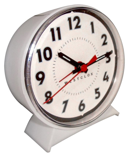 Westclox 15550 Alarm Clock, Plastic Case, White Case [SKU: ORG7198559]