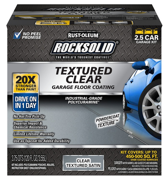 RUST-OLEUM ROCKSOLID 317382 Floor Coating Kit, Satin, Clear, 120 oz [SKU: ORG8700908]