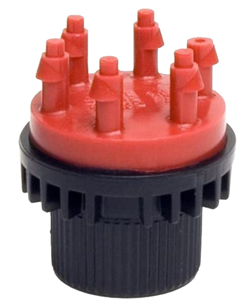 Rain Bird MANIF2PK Manifold, 1/2 in Connection, FPT x Barb, 6 -Port, 1/4 in Tubing, Plastic, Red [SKU: ORG4957197]