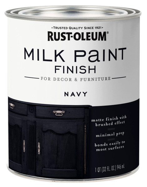 RUST-OLEUM 331051 Milk Paint Finish, Matte, Navy, 1 qt, Can [SKU: ORG1191337]