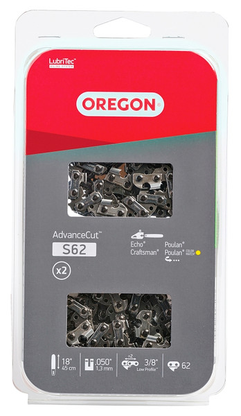 Oregon S62T Chainsaw Chain, 18 in L Bar, 0.05 Gauge, 3/8 in TPI/Pitch, 62-Link [SKU: ORG6960116]