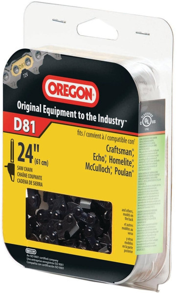 Oregon D81 Chainsaw Chain, 24 in L Bar, 0.05 Gauge, 3/8 in TPI/Pitch, 81-Link [SKU: ORG1250968]