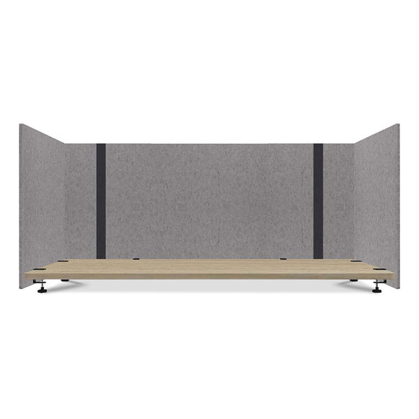 Adjustable Desk Screen with Returns, 48 to 78 x 29 x 26.5, Polyester, Gray [SKU: GN1LUAD48301G]