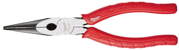 Milwaukee 48-22-6101 Plier, 8 in OAL, 3/8 in Cutting Capacity, 2-39/64 in Jaw Opening, Red Handle, Cushion-Grip Handle [SKU: ORG1389485]
