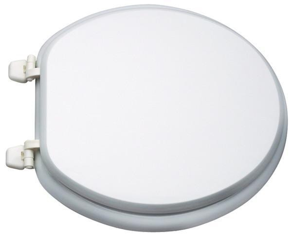 ProSource T-17WM-3L Toilet Seat, Round, MDF Molded Fiberboard, White, Plastic Hinge [SKU: ORG9930108]
