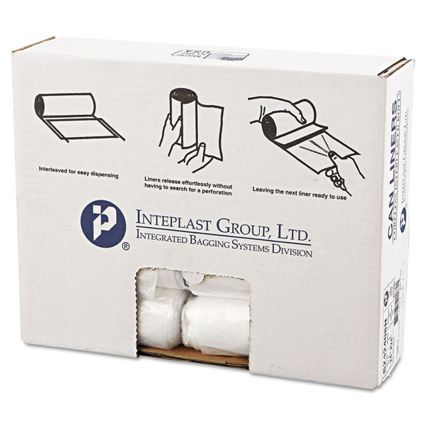 High-Density Commercial Can Liners, 10 gal, 8 microns, 24" x 24", Natural, 50 Bags/Roll, 20 Rolls/Carton [SKU: IBSS242408N]