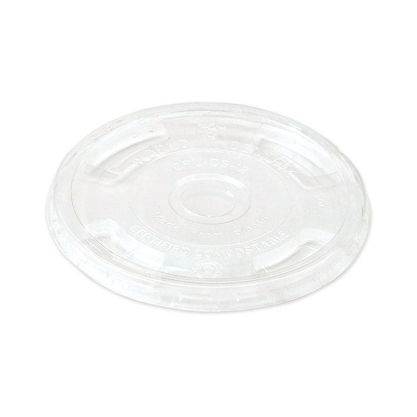 PLA Clear Cold Cup Lids, Flat Lid, Fits 9 oz to 24 oz Cups, 1,000/Carton [SKU: WORCPLCS12]