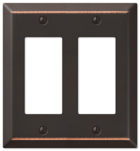 Amerelle Century 163RRDB Wallplate, 4-15/16 in L, 4-9/16 in W, 2 -Gang, Steel, Bronze [SKU: ORG5538665]