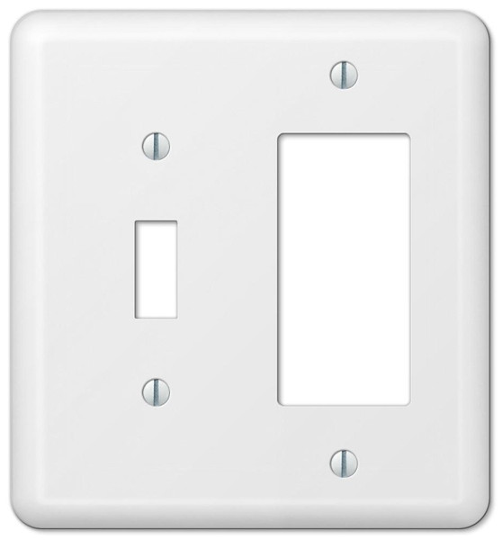 Amerelle 935TRW Wallplate, 5 in L, 4-5/8 in W, 2 -Gang, Steel, White, Wall Mounting [SKU: ORG8630642]