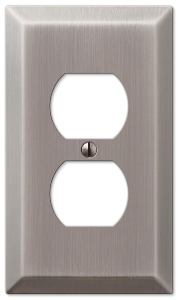 Amerelle Century 163DAN Outlet Wallplate, 4-15/16 in L, 2-7/8 in W, 1 -Gang, Steel, Antique Nickel, Screw Mounting [SKU: ORG9390139]