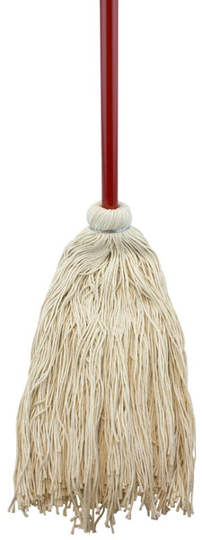 Chickasaw 00502 Wet Mop with Hanger, 8 oz Headband, 48 in L, Cotton Mop Head, White Mop Head, Metal Handle [SKU: ORG5432695]