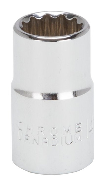 Vulcan MT6529457 Drive Socket, 14 mm Socket, 1/2 in Drive, 12-Point, Chrome Vanadium Steel, Chrome [SKU: ORG1496892]
