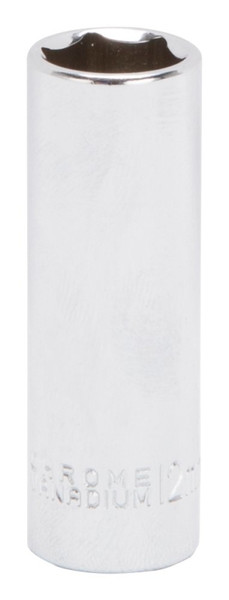 Vulcan MT6487810 Drive Socket, 12 mm Socket, 1/4 in Drive, 6-Point, Chrome Vanadium Steel, Chrome [SKU: ORG1865344]