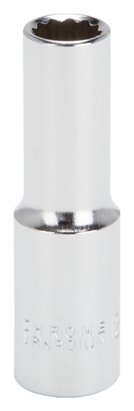 Vulcan MT6528973 Drive Socket, 12 mm Socket, 1/2 in Drive, 12-Point, Chrome Vanadium Steel, Chrome [SKU: ORG7704232]