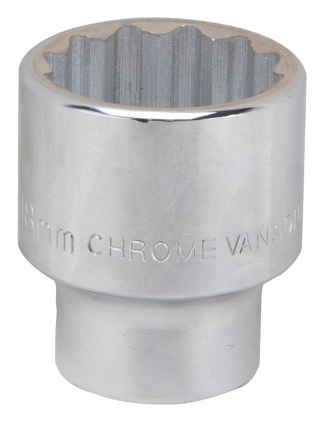 Vulcan MT-SM6038 Drive Socket, 38 mm Socket, 3/4 in Drive, 12-Point, Chrome Vanadium Steel, Chrome [SKU: ORG9482373]
