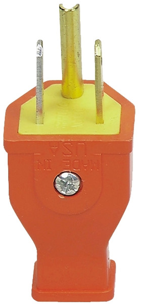 Eaton Wiring Devices SA3990 Electrical Plug, 2 -Pole, 15 A, 125 V, NEMA: NEMA 5-15, Orange [SKU: ORG6088447]
