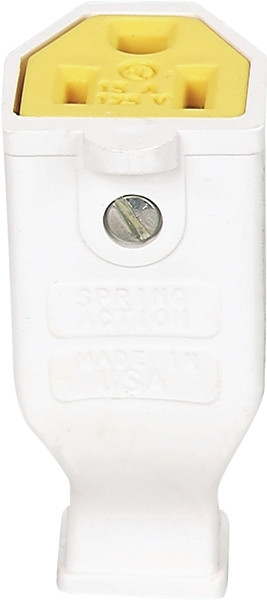 Eaton Wiring Devices SA993W Electrical Connector, 2 -Pole, 15 A, 125 V, NEMA: NEMA 5-15, White [SKU: ORG7016272]