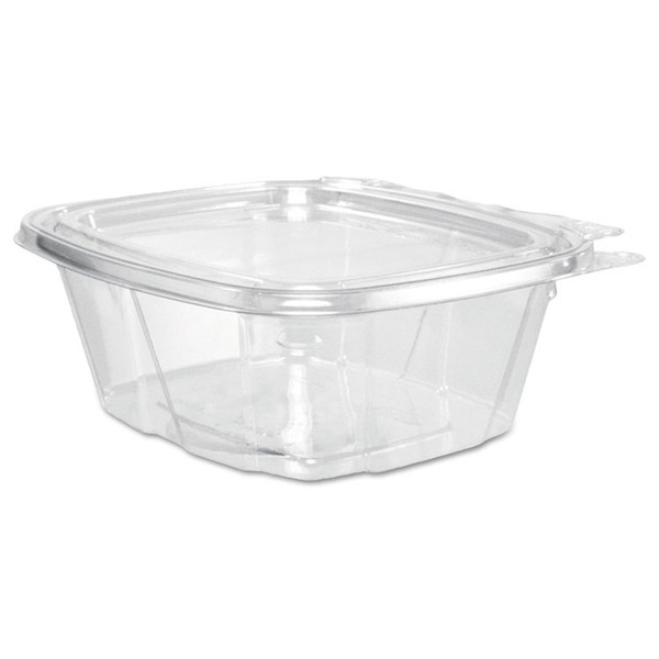 ClearPac SafeSeal Tamper-Resistant/Evident Containers, Flat Lid, 16 oz, 4.9 x 2.5 x 5.5, Clear, Plastic, 100/Bag, 2 Bags/CT [SKU: DCCCH16DEF]