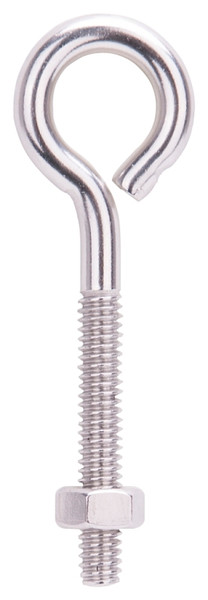 ProSource LR294 Eye Bolt, 6.2 mm Thread, Machine Thread, 1-1/2 in L Thread, 1 in Dia Eye, 196 lb Working Load [SKU: ORG6346670]