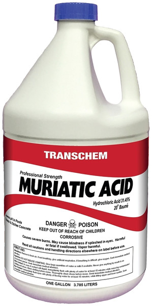 SUNBELT CHEMICALS MA1 Muriatic Acid, Liquid, Acrid, Pungent, Clear, 1 gal, Bottle [SKU: ORG6965701]