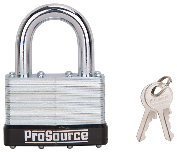ProSource HD00030-3L Padlock, Standard Shackle, 7/16 in Dia Shackle, 2 H Shackle, Steel, M1 Keyway [SKU: ORG2358323]