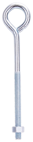 ProSource LR282 Eye Bolt, 8 mm Thread, Machine Thread, 3 in L Thread, 1-1/4 in Dia Eye, 268 lb Working Load, Steel, Zinc [SKU: ORG8791964]