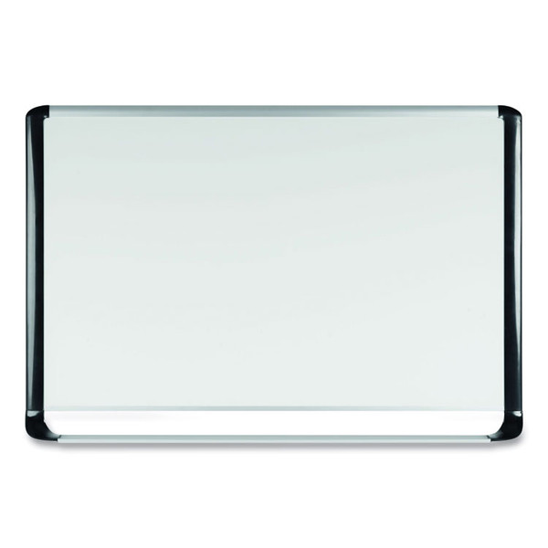 Lacquered steel magnetic dry erase board, 36 x 48, Silver/Black [SKU: BVCMVI050201]