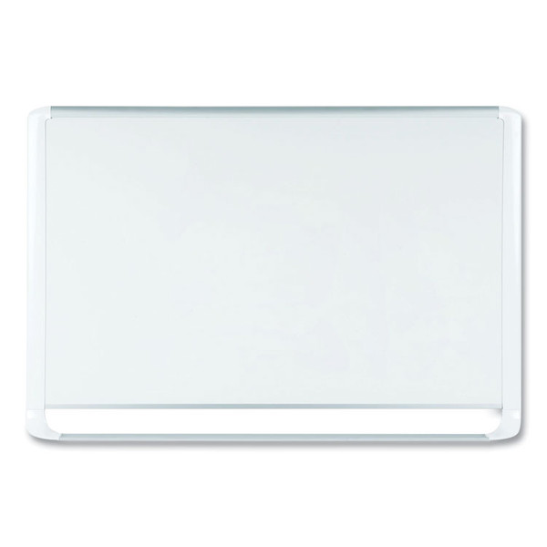 Lacquered steel magnetic dry erase board, 48 x 72, Silver/White [SKU: BVCMVI270205]