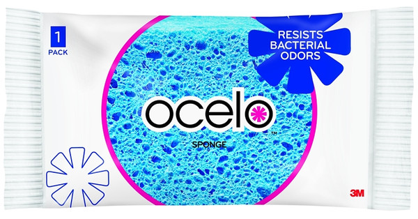 Ocelo 7264-T Sponge, 7.7 in L, 4.2 in W, 1-1/2 in Thick, Cellulose, Blue [SKU: ORG6368096]