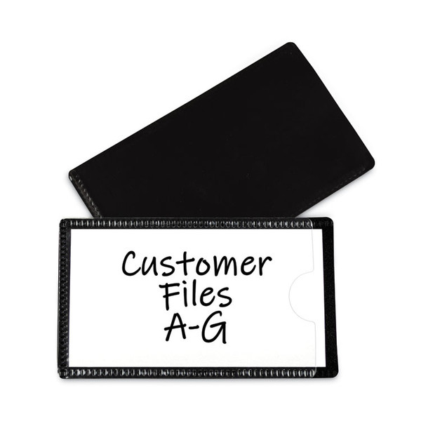 Slap-Stick Magnetic Label Holders, Side Load, 4.25 x 2.5, Black, 10/Pack [SKU: CLI87700]
