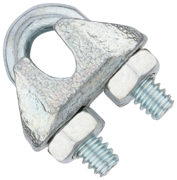 National Hardware N889-013 Wire Cable Clamp, 1/8 in Dia Cable, 7/8 in L, Malleable Iron/Steel, Electro Galvanized/Zinc [SKU: ORG2051571]