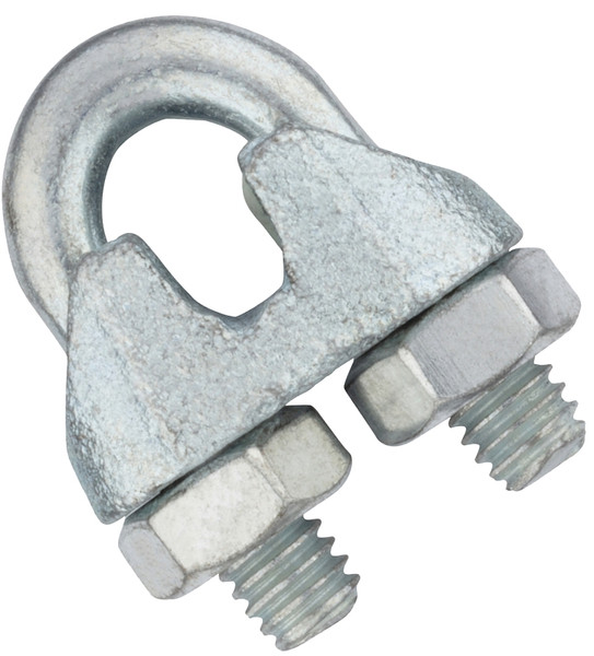 National Hardware N889-015 Wire Cable Clamp, 1/4 in Dia Cable, 1-7/32 in L, Malleable Iron/Steel [SKU: ORG2051597]