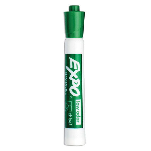 Low-Odor Dry-Erase Marker, Broad Chisel Tip, Green, Dozen [SKU: SAN80004]