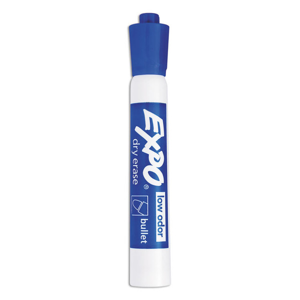 Low-Odor Dry-Erase Marker, Medium Bullet Tip, Blue, Dozen [SKU: SAN82003]
