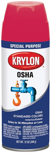 Krylon K02116777 OSHA Paint, Gloss, Safety Red, 12 oz, Aerosol Can [SKU: ORG6148811]