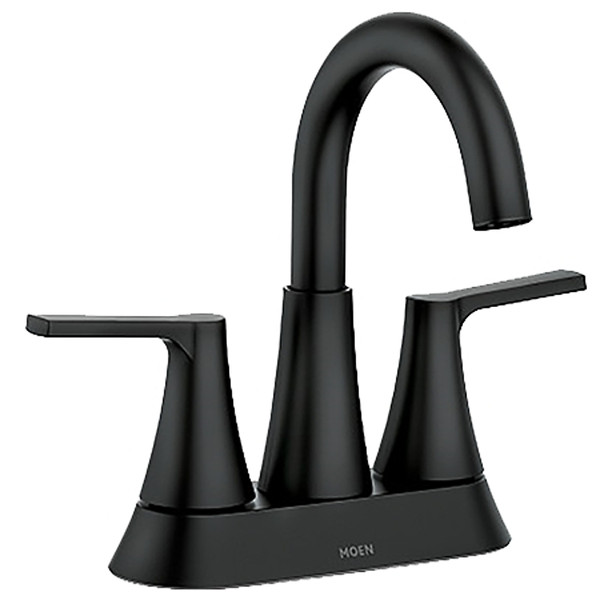 Moen Mikah 84311 Series 84311BL Bathroom Faucet, 1.2 gpm, 2-Faucet Handle, 3-Faucet Hole, Metal, Matte Black [SKU: ORG4782355]