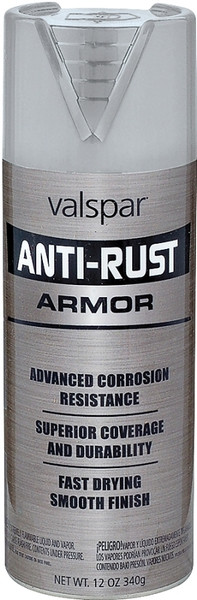 Valspar 044.0021956.076 Anti-Rust Enamel Spray Paint, Gloss, Nickel, 12 oz, Aerosol Can [SKU: ORG4466801]