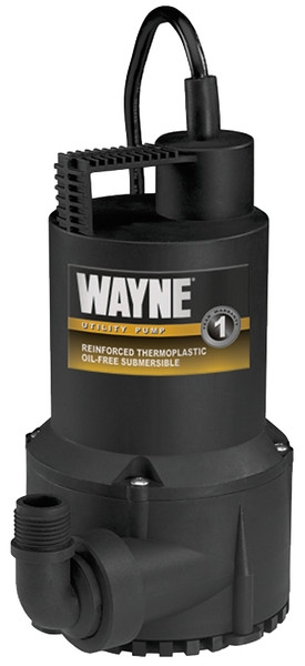 WAYNE RUP160 Portable Submersible Utility Pump, 1-Phase, 2.5 A, 120 V, 0.166 hp, 1-1/4 in Outlet, 3100 gph [SKU: ORG8477523]
