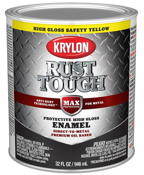 Krylon Rust Tough K09713008 Enamel, Gloss, Sun/Safety Yellow, 1 qt [SKU: ORG2858322]