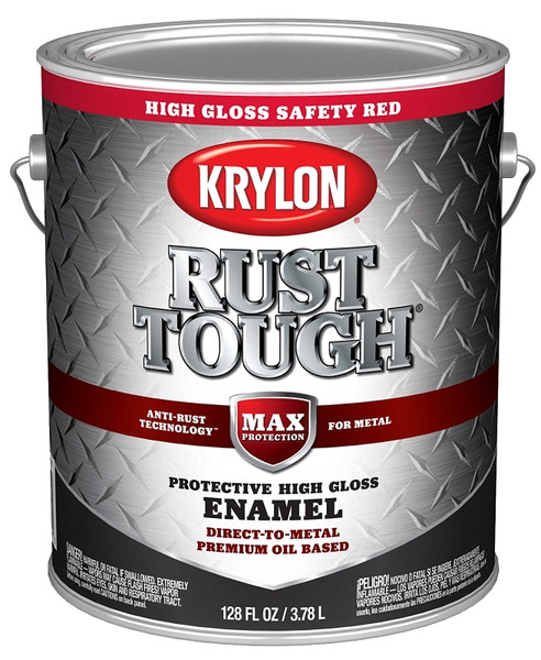 Krylon Rust Tough K09737008 Enamel, Gloss, Radiant/Safety Red, 1 gal [SKU: ORG2858686]