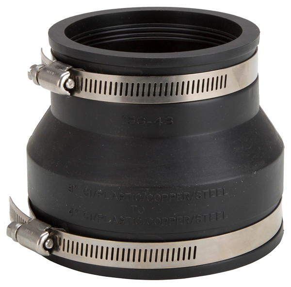 ProSource Coupling, 4 x 3 in, PVC, Black [SKU: ORG4547162]